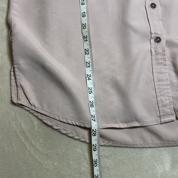 Dex 100% Tencel Light Pink Button-Up Shirt shoulder tags, front pockets sz L - Picture 5 of 7